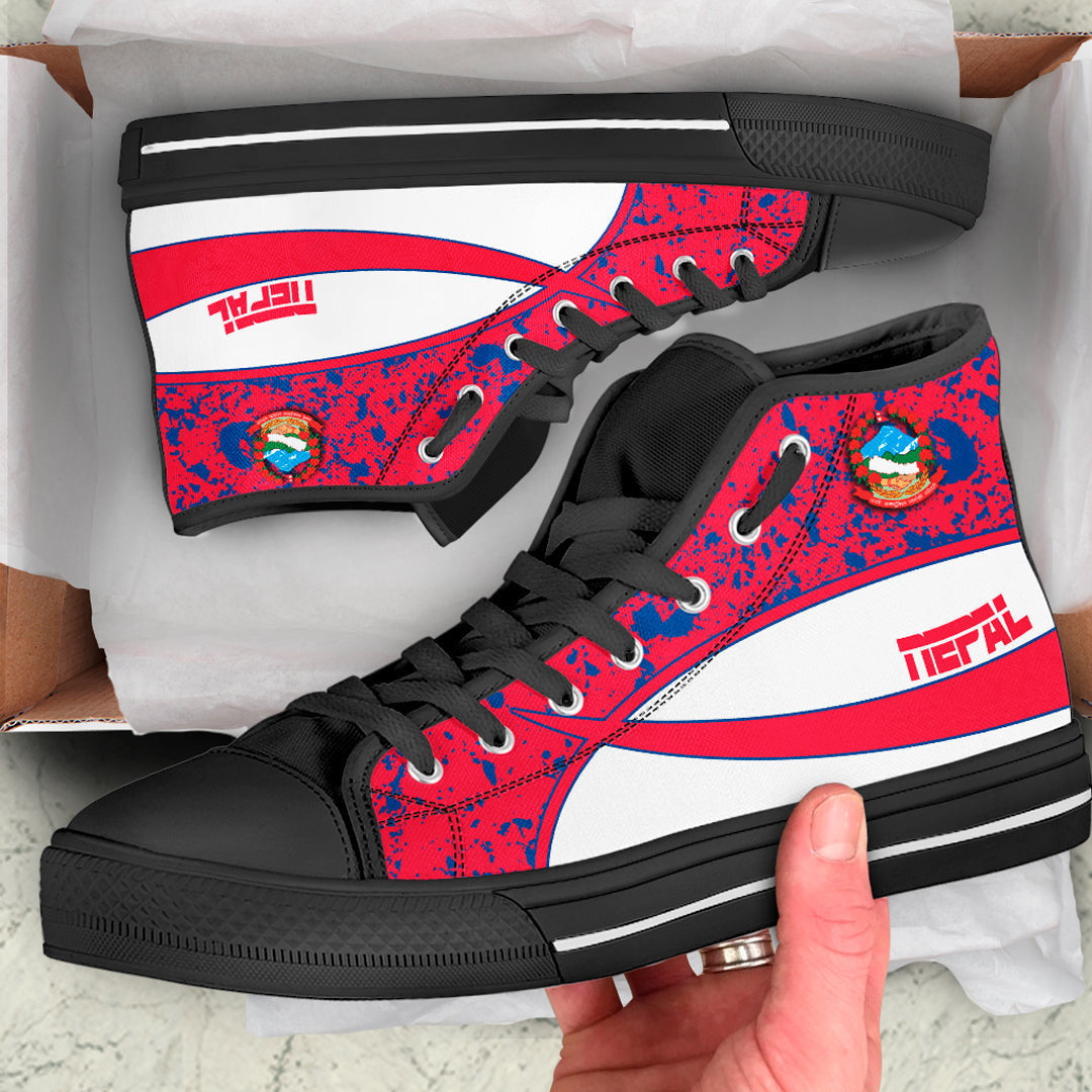 Clothing Nepal Special Flag High Top Shoes