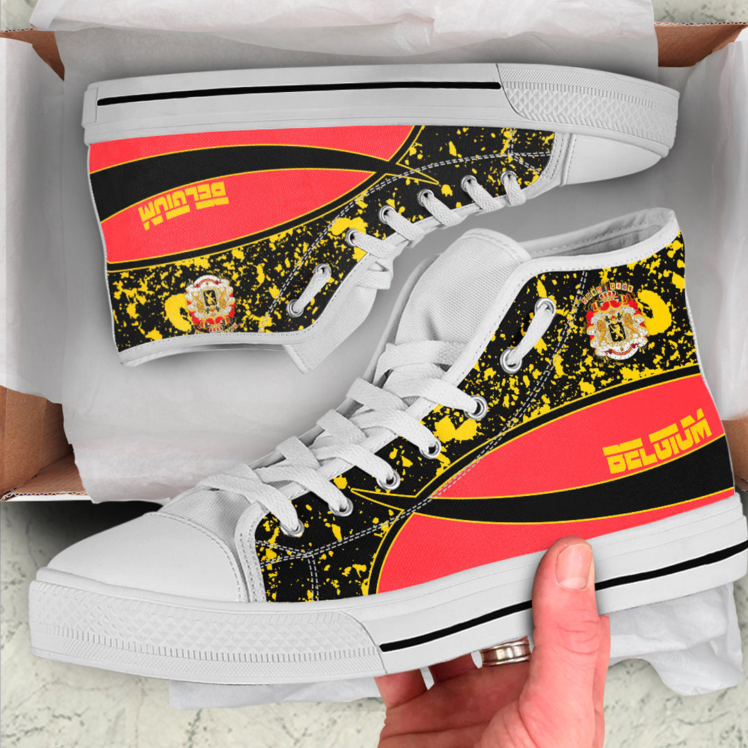 Clothing Belgium Special Flag High Top Shoes