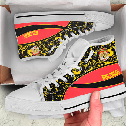 Clothing Belgium Special Flag High Top Shoes