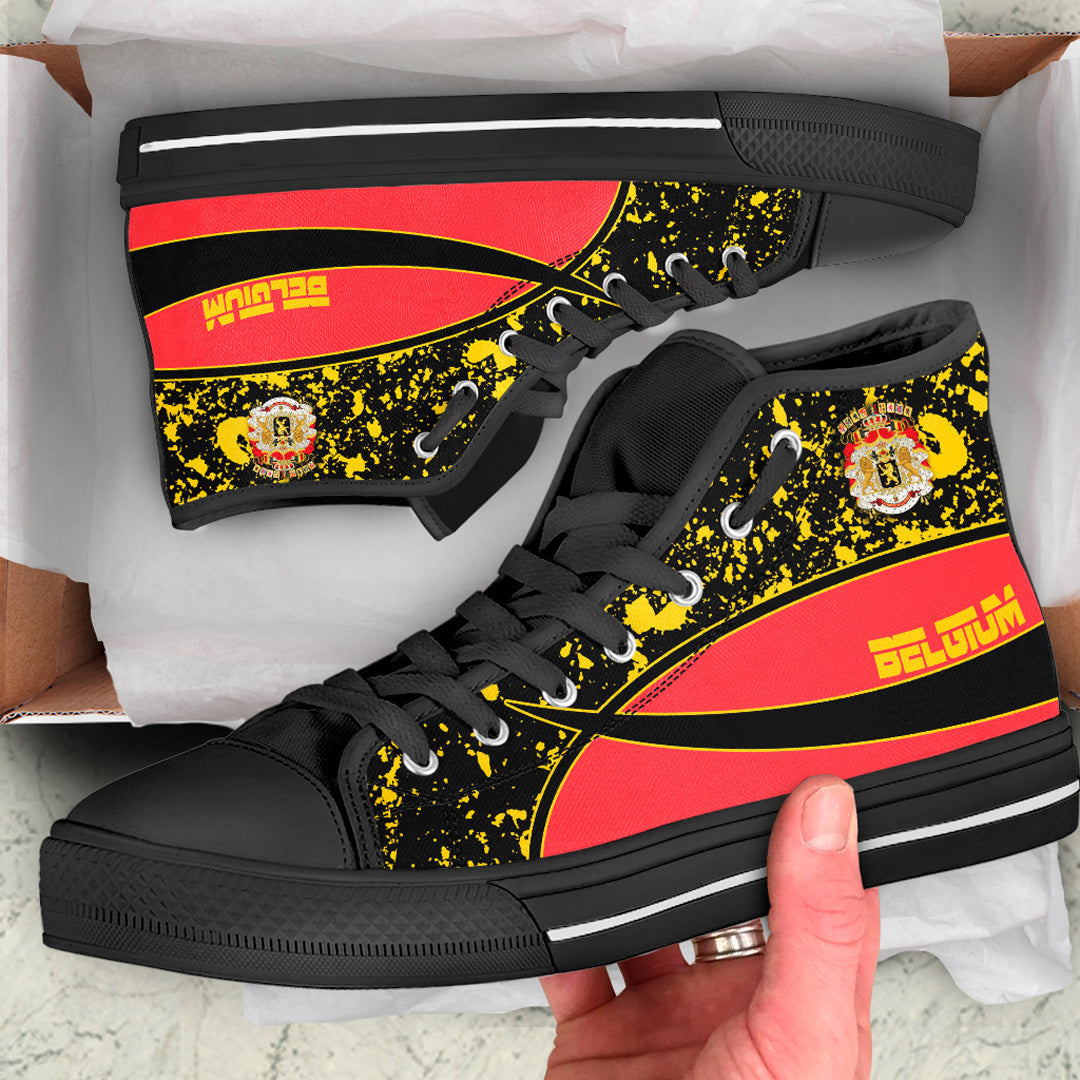 Clothing Belgium Special Flag High Top Shoes