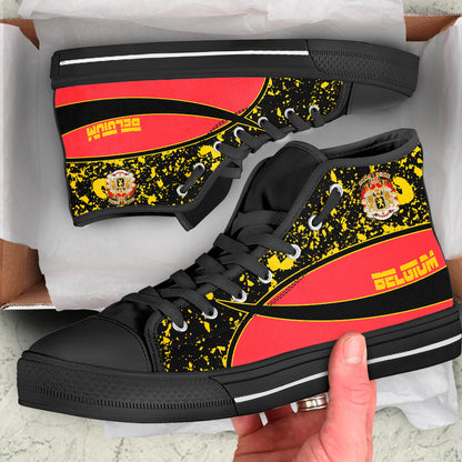 Clothing Belgium Special Flag High Top Shoes
