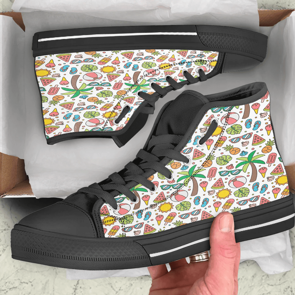 Shoes Summer Beach Much Pattern High Top Shoes