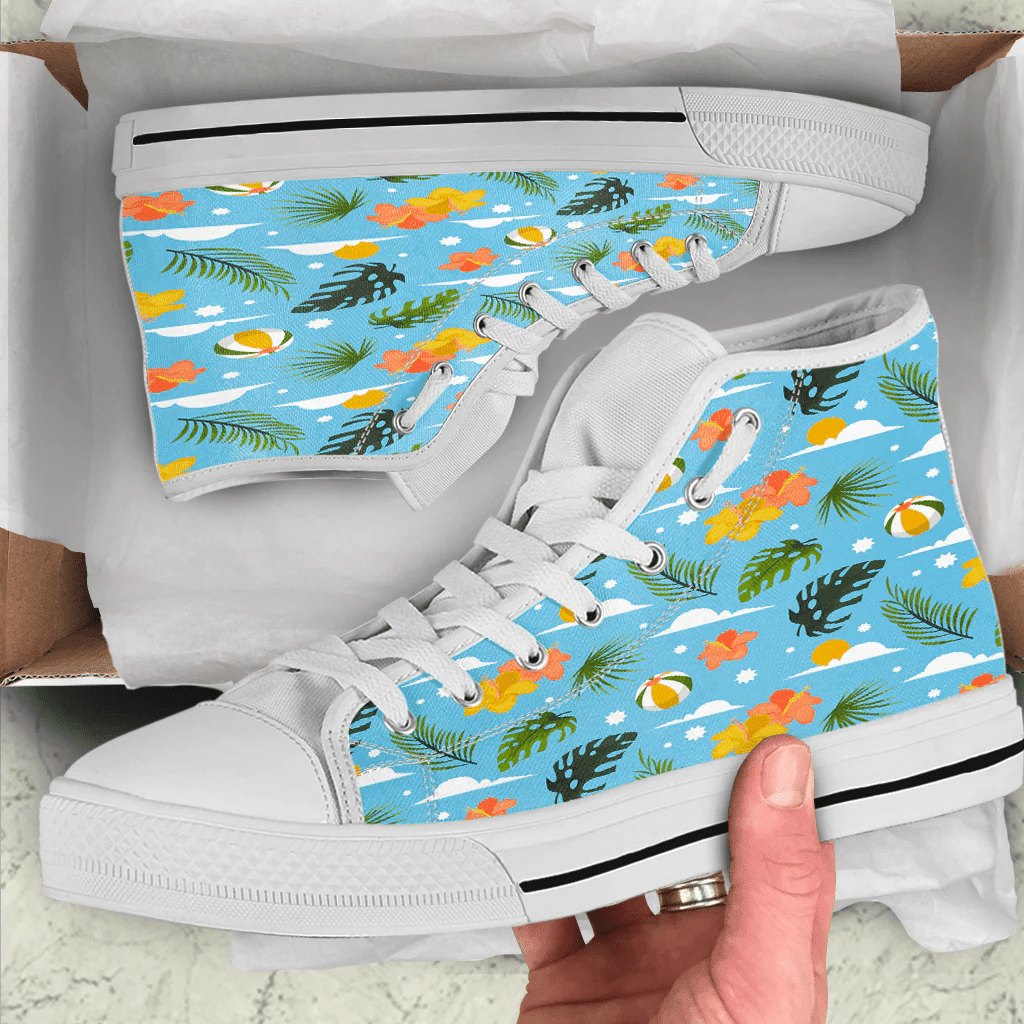 Shoes Hawaiian Summer Pattern Beach Volleyball High Top Shoes
