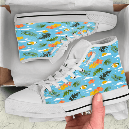 Shoes Hawaiian Summer Pattern Beach Volleyball High Top Shoes