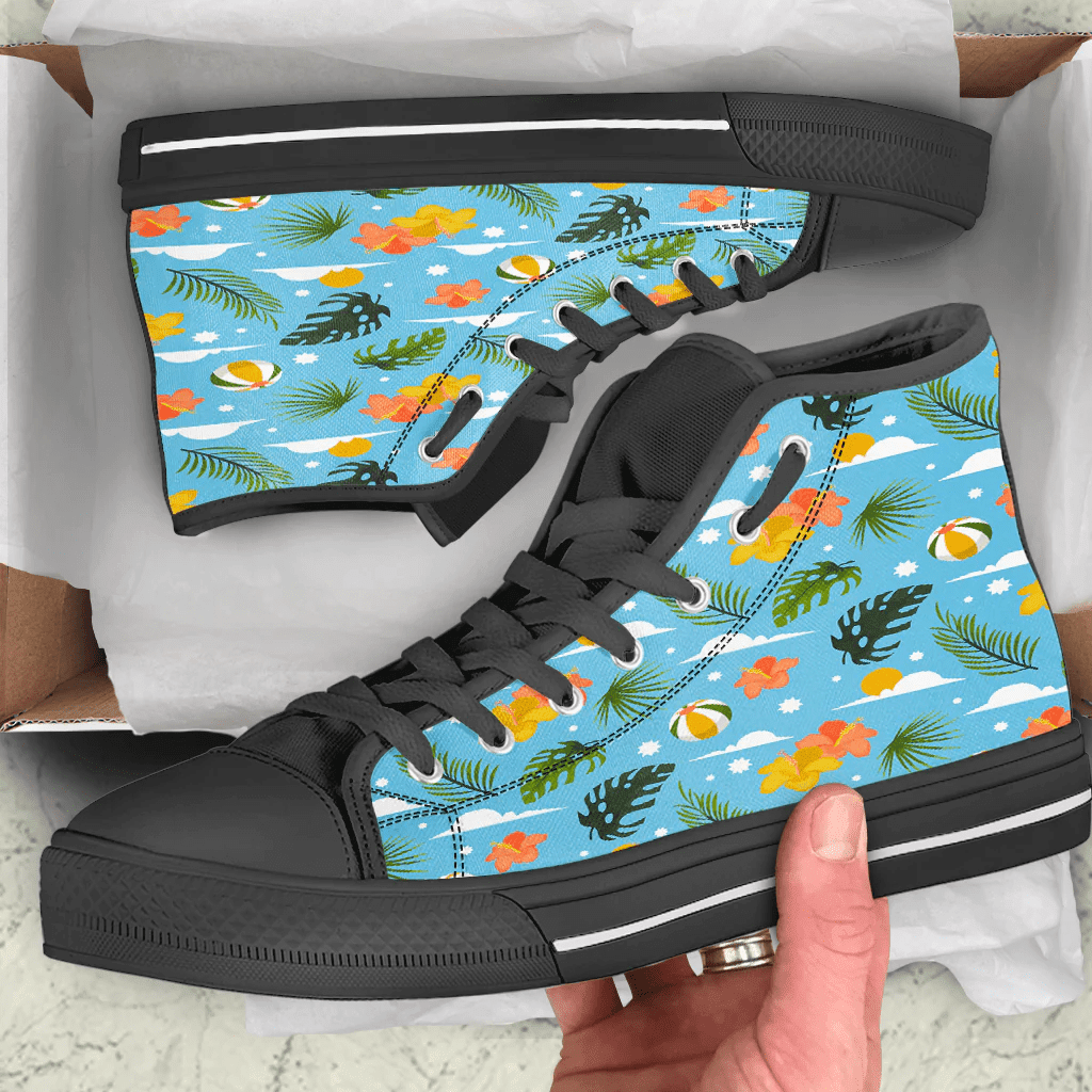 Shoes Hawaiian Summer Pattern Beach Volleyball High Top Shoes