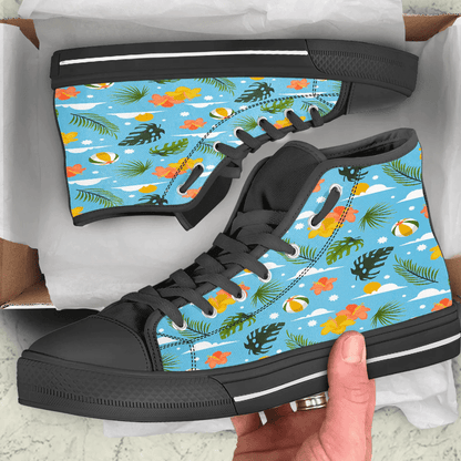 Shoes Hawaiian Summer Pattern Beach Volleyball High Top Shoes