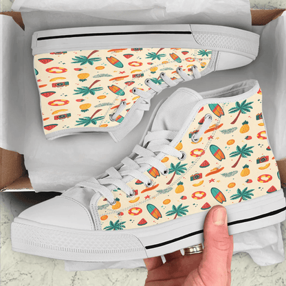 Shoes Hawaiian Summer Travel Pattern High Top Shoes