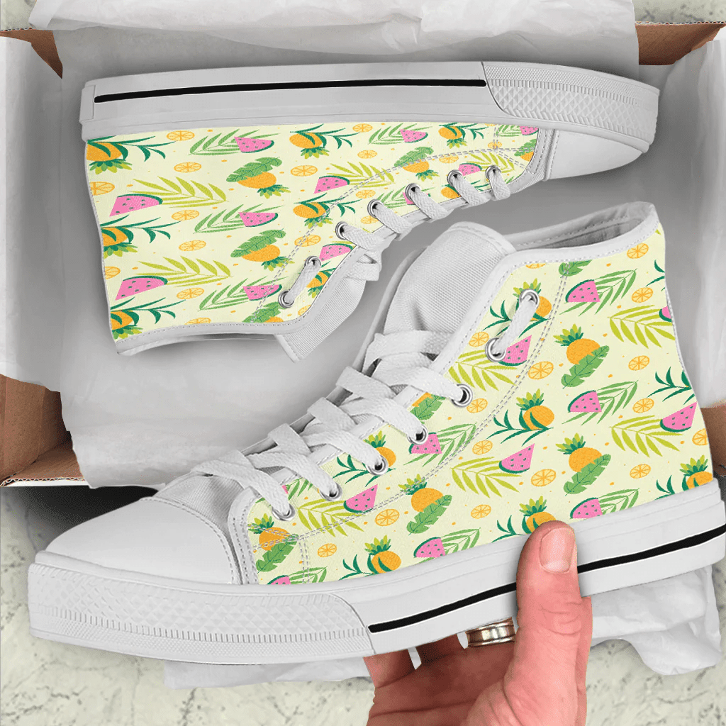 Shoes Hawaiian Summer Pattern Tropical Fruit High Top Shoes