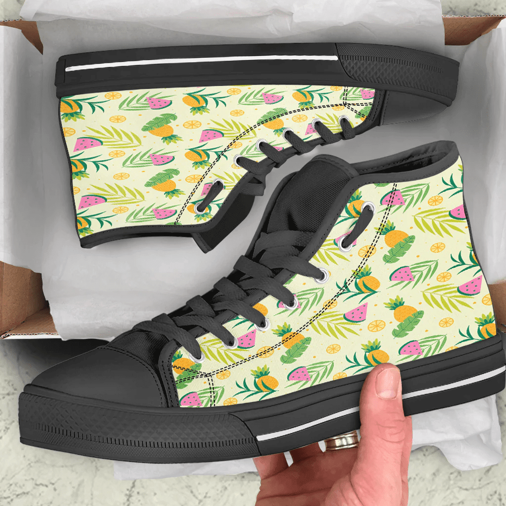 Shoes Hawaiian Summer Pattern Tropical Fruit High Top Shoes