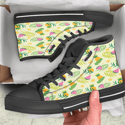 Shoes Hawaiian Summer Pattern Tropical Fruit High Top Shoes