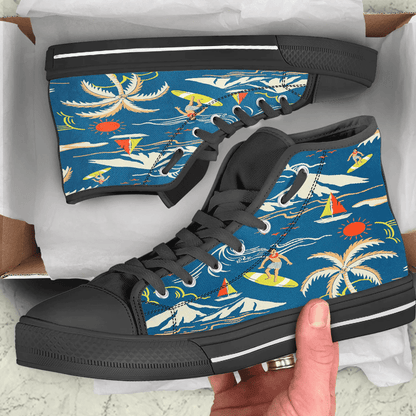 Shoes Hawaiian Summer Beach Pattern High Top Shoes