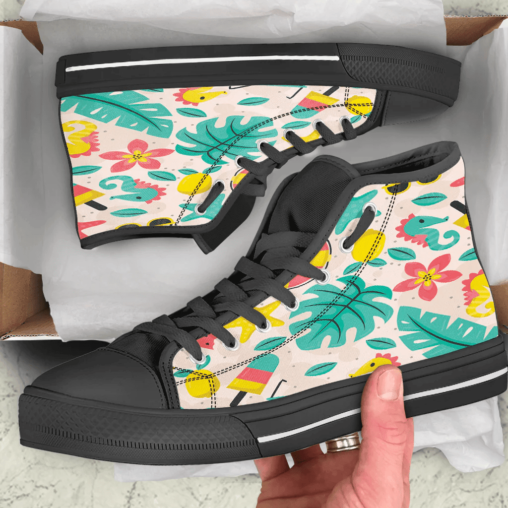 Shoes Summer Pattern Comic Style And Fresh Cool High Top Shoes