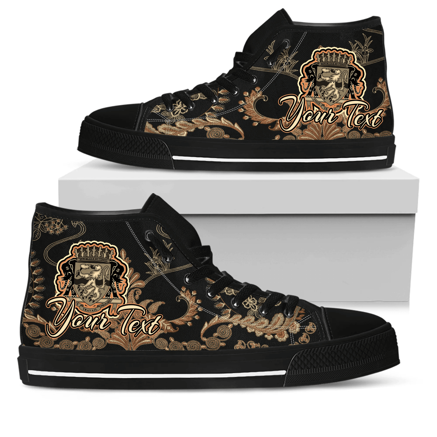 Africa Shoes Republic Of The Congo High Top Shoes Vintage Traditional African Dashiki
