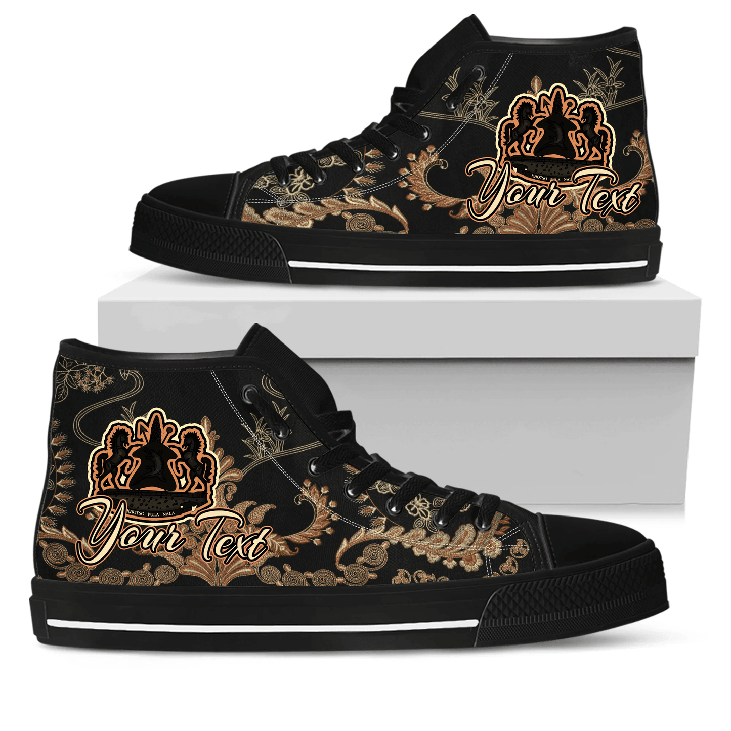 Africa Shoes Lesotho High Top Shoes Vintage Traditional African Dashiki