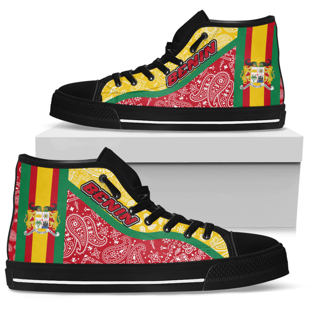 Shoes Benin Red Version High Top Shoes Paisley Bandana Special Style