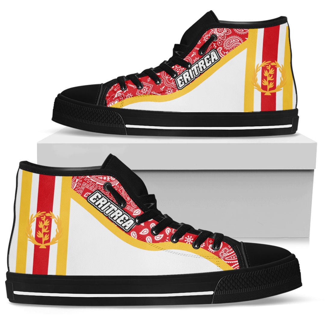 Shoes Eritrea White Version High Top Shoes Paisley Bandana Special Style
