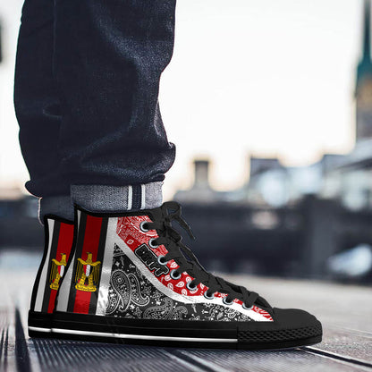 Shoes Egypt Black Version High Top Shoes Paisley Bandana Special Style