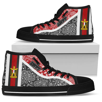 Shoes Egypt Black Version High Top Shoes Paisley Bandana Special Style