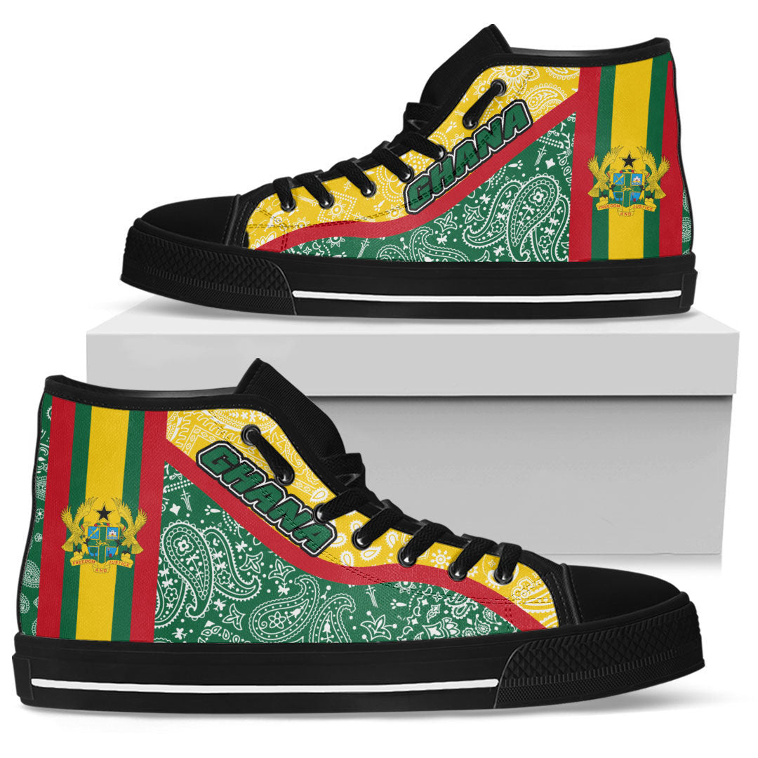 Shoes Ghana Green Version High Top Shoes Paisley Bandana Special Style