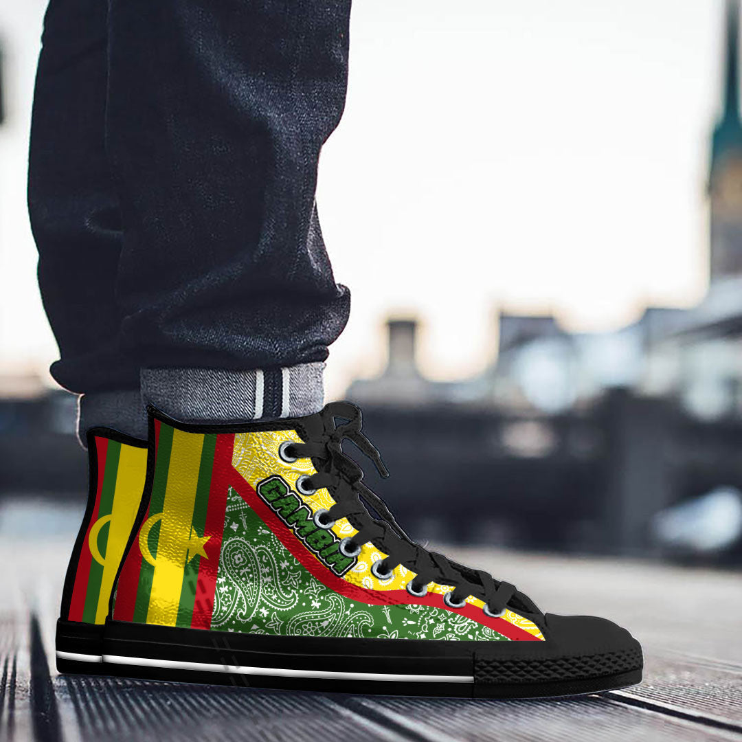 Shoes Gambia Green Version High Top Shoes Paisley Bandana Special Style