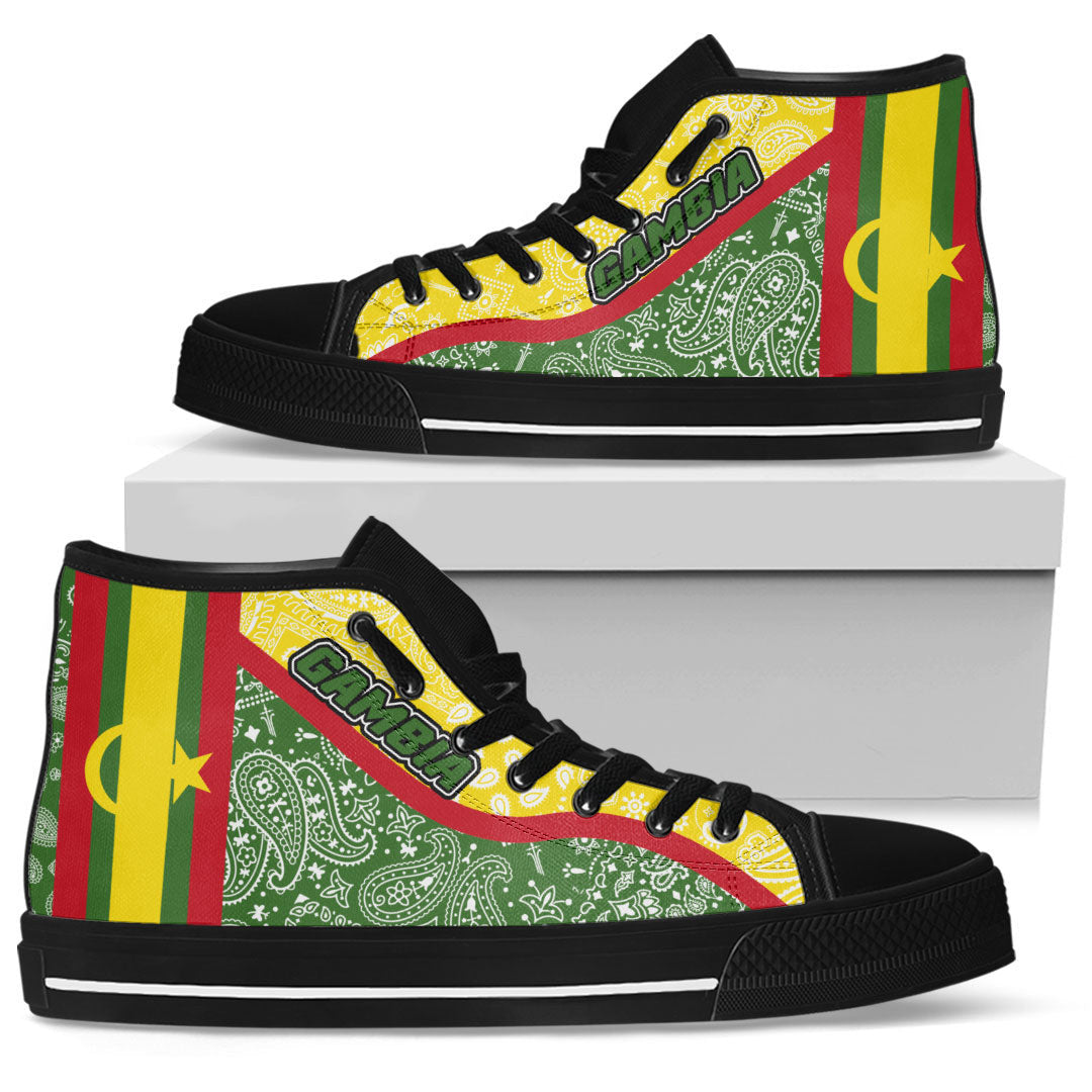Shoes Gambia Green Version High Top Shoes Paisley Bandana Special Style