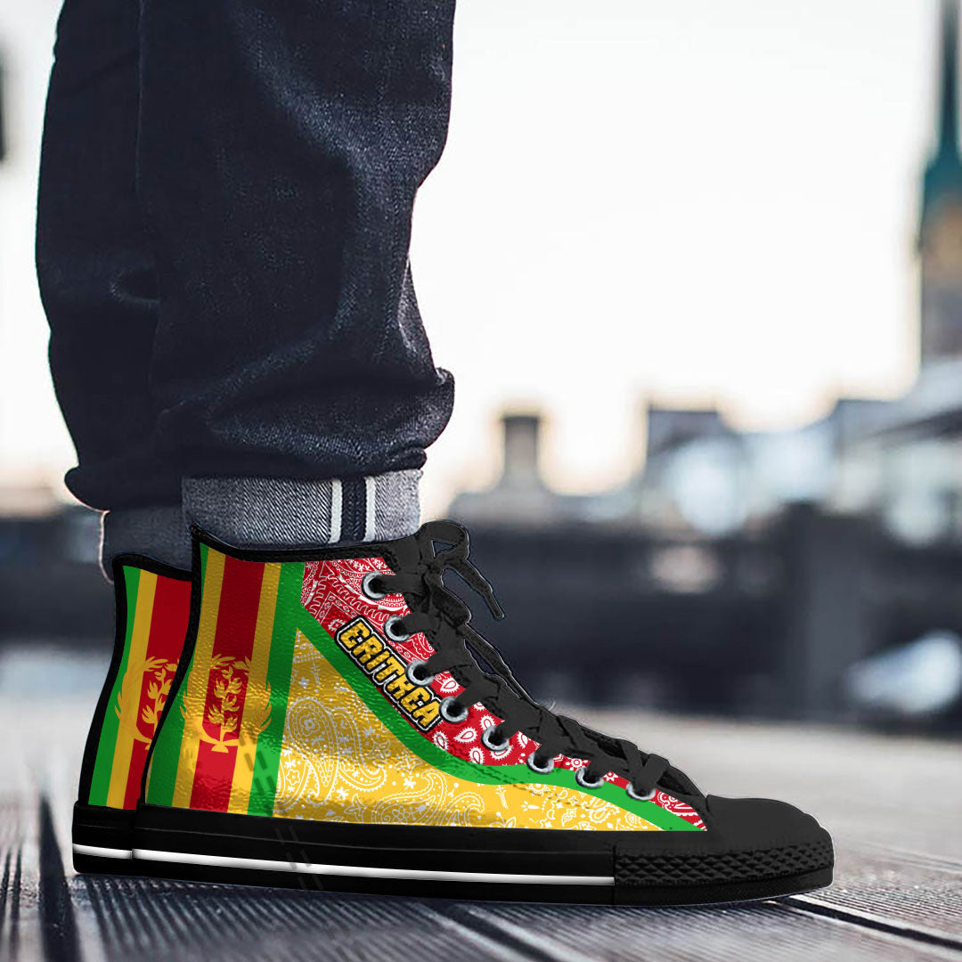 Shoes Eritrea Yellow Version High Top Shoes Paisley Bandana Special Style
