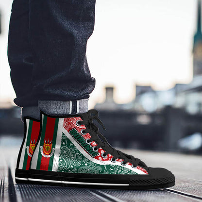 Shoes Burundi High Top Shoes Paisley Bandana Special Style