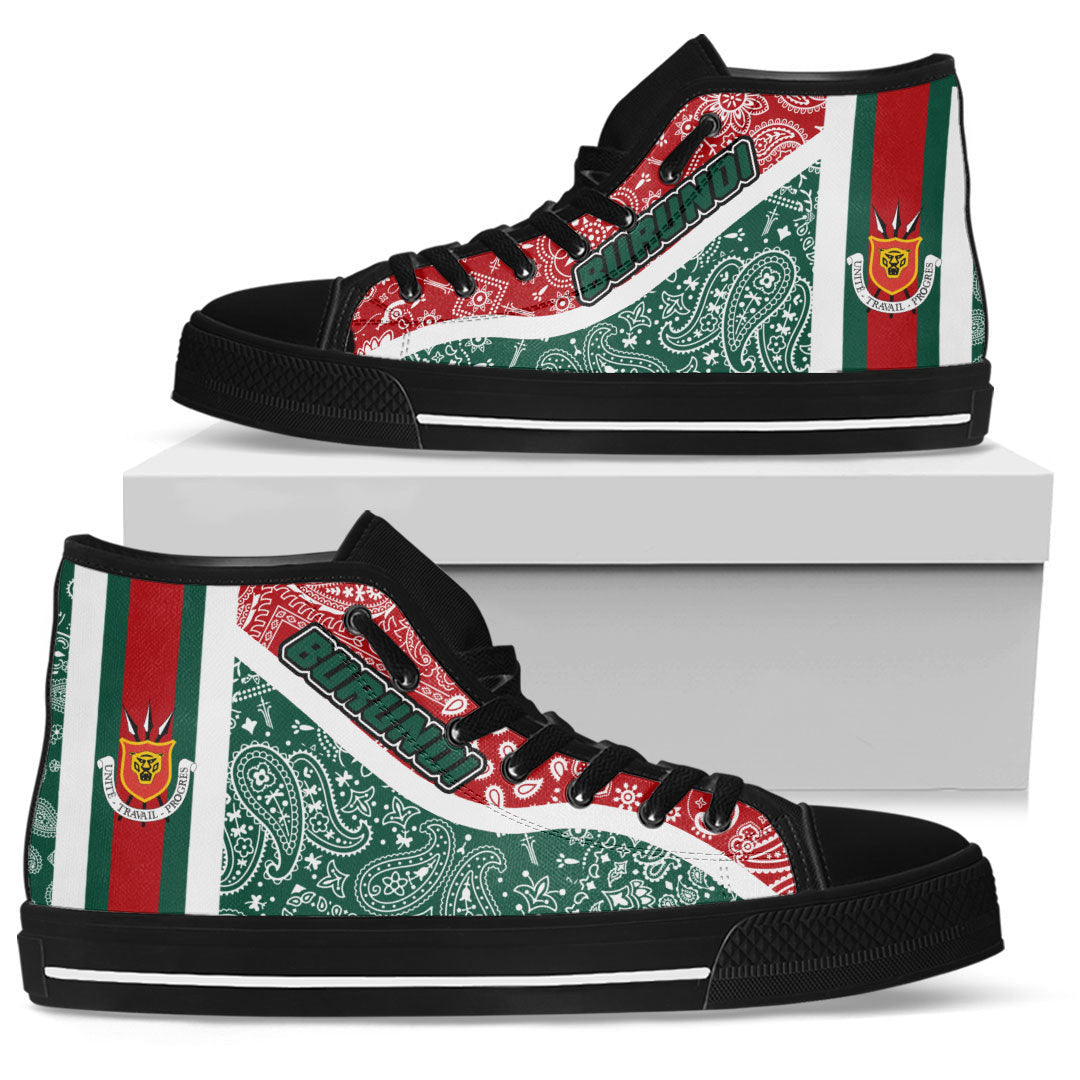 Shoes Burundi High Top Shoes Paisley Bandana Special Style