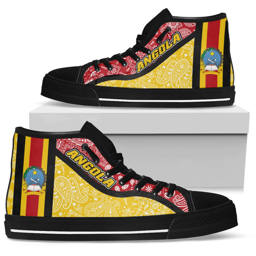 Shoes Angola Yellow Version High Top Shoes Paisley Bandana Special Style