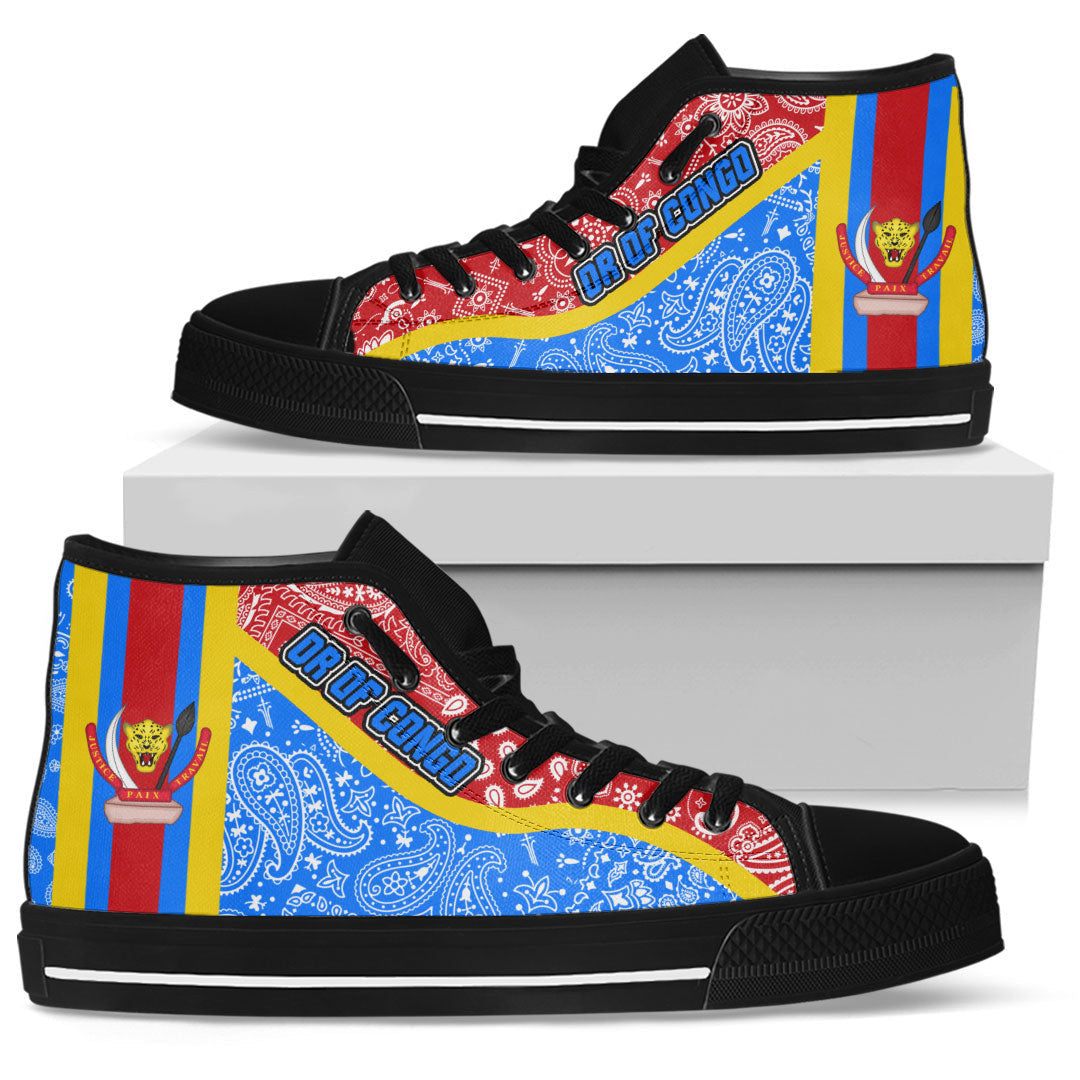 Shoes Democratic Republic Of The Congo High Top Shoes Paisley Bandana Special Style
