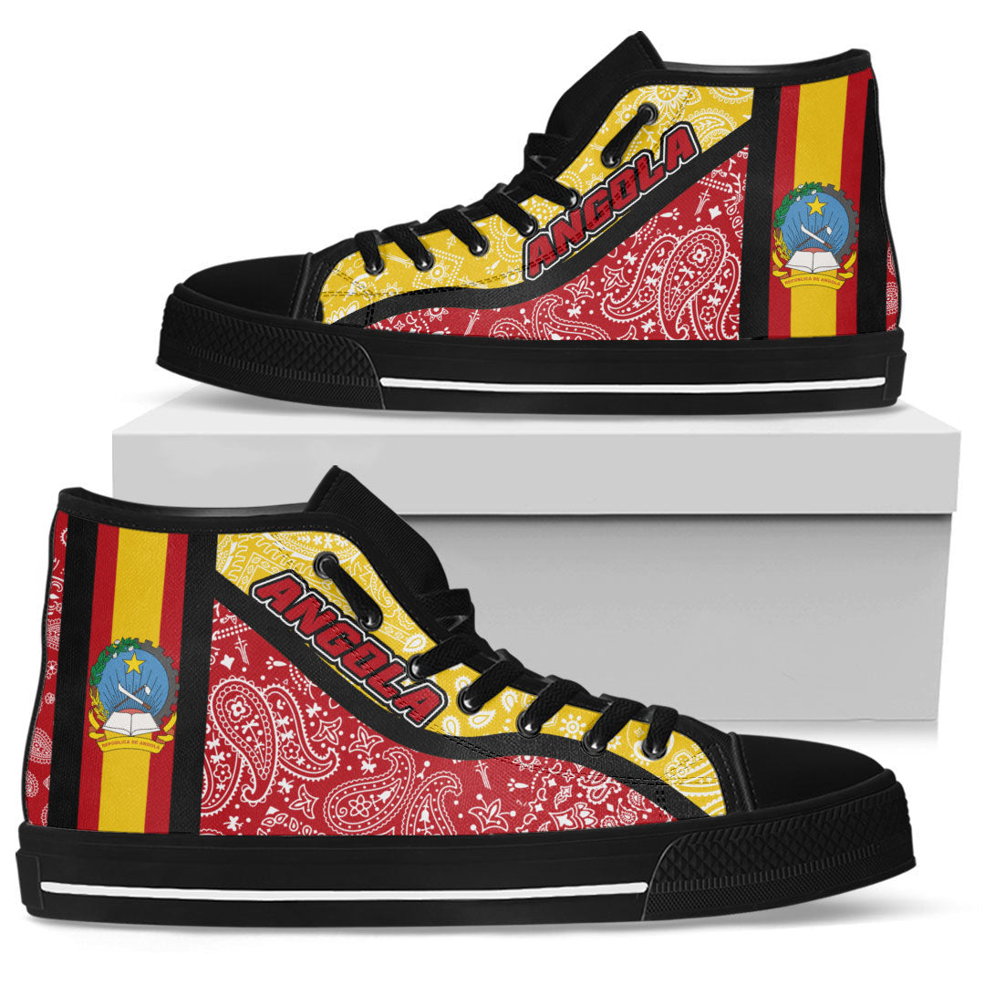 Shoes Angola High Top Shoes Paisley Bandana Special Style