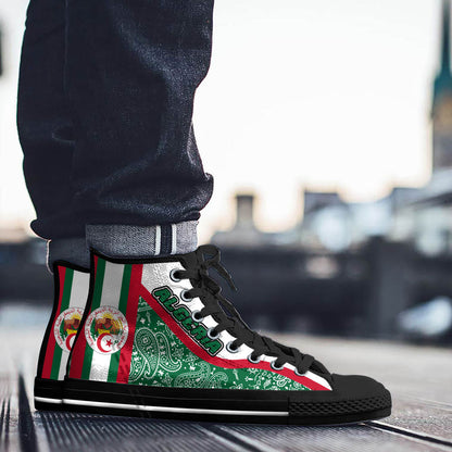 Shoes Algeria Green Version High Top Shoes Paisley Bandana Special Style