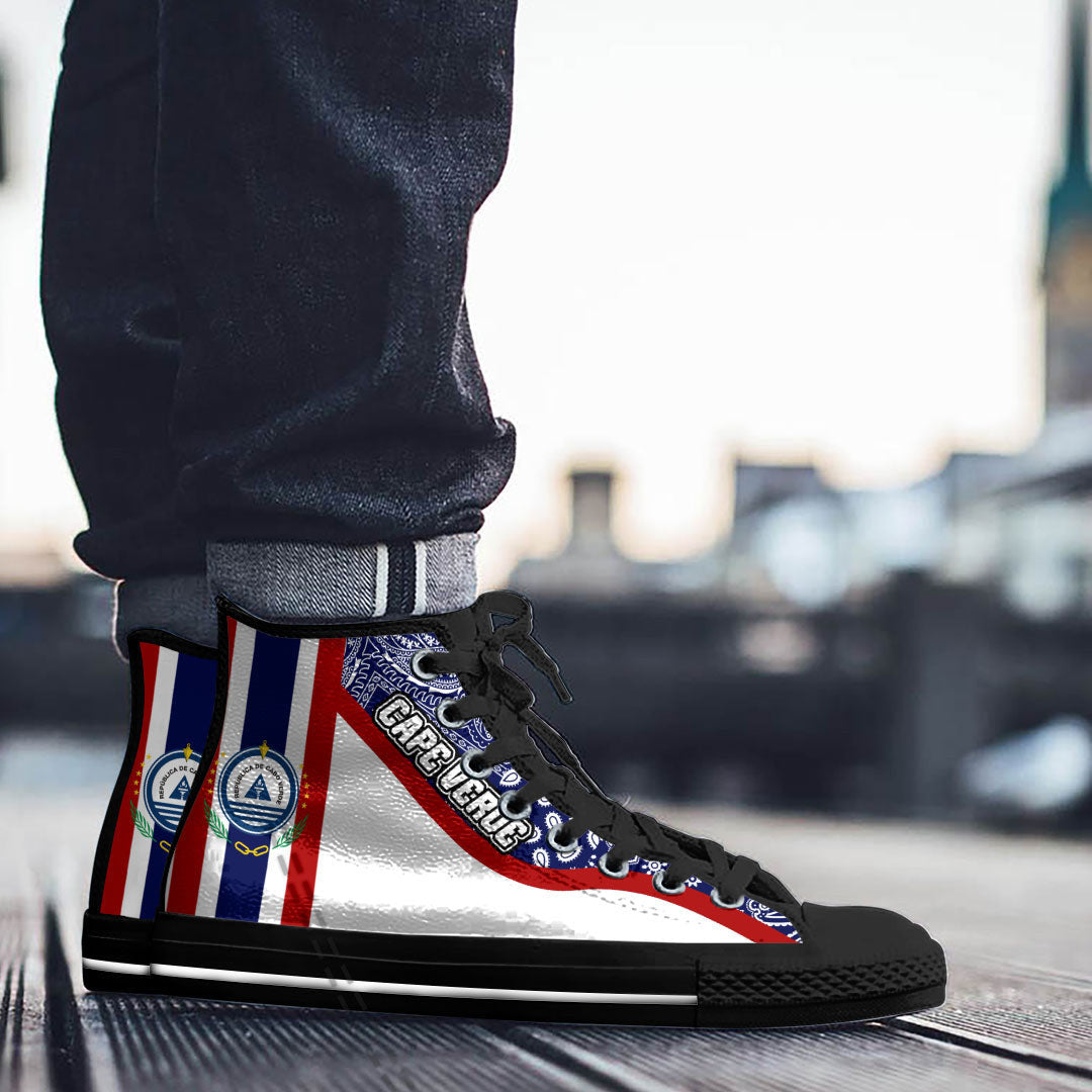 Shoes Cape Verde White Version High Top Shoes Paisley Bandana Special Style