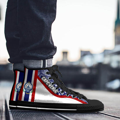 Shoes Cape Verde White Version High Top Shoes Paisley Bandana Special Style
