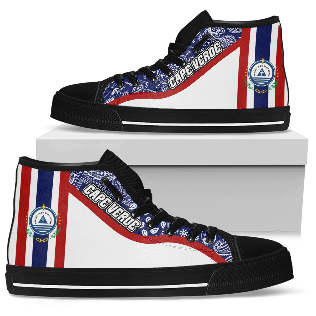 Shoes Cape Verde White Version High Top Shoes Paisley Bandana Special Style