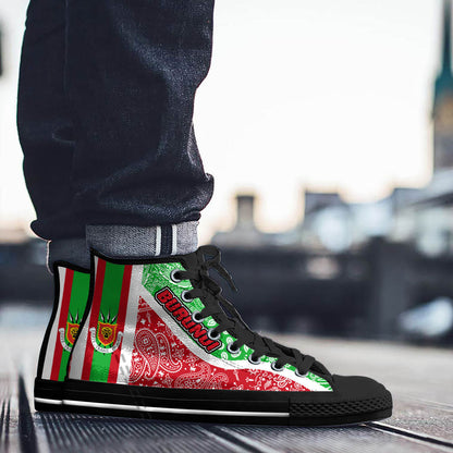 Shoes Burundi Red Verison High Top Shoes Paisley Bandana Special Style