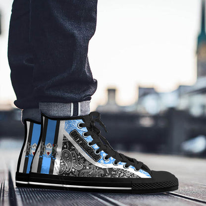 Shoes Botswana Black Version High Top Shoes Paisley Bandana Special Style