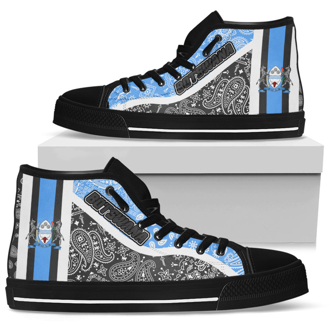 Shoes Botswana Black Version High Top Shoes Paisley Bandana Special Style