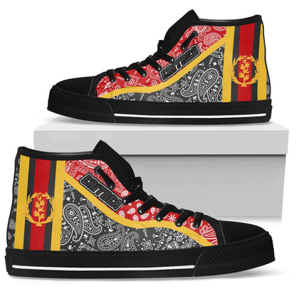 Shoes Eritrea Black Version High Top Shoes Paisley Bandana Special Style