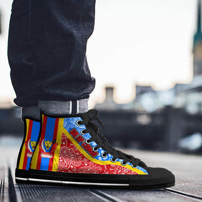 Shoes Democratic Republic Of The Congo Red Version High Top Shoes Paisley Bandana Special Style