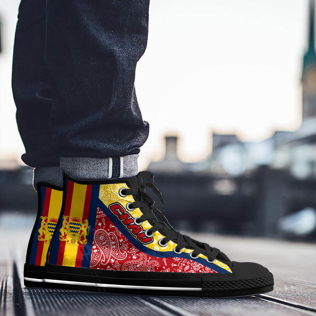 Shoes Chad Red Version High Top Shoes Paisley Bandana Special Style
