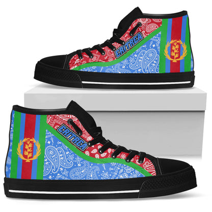 Shoes Eritrea Blue Version High Top Shoes Paisley Bandana Special Style