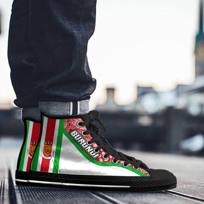 Shoes Burundi White Verison High Top Shoes Paisley Bandana Special Style