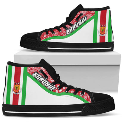 Shoes Burundi White Verison High Top Shoes Paisley Bandana Special Style