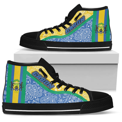 Shoes Gabon Blue Version High Top Shoes Paisley Bandana Special Style