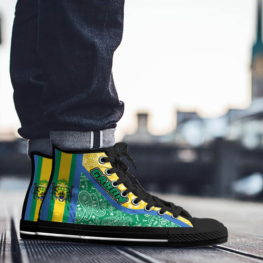Shoes Gabon Green Version High Top Shoes Paisley Bandana Special Style