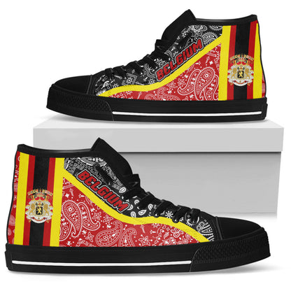 Shoes Belgium High Top Shoes Paisley Bandana Special Style