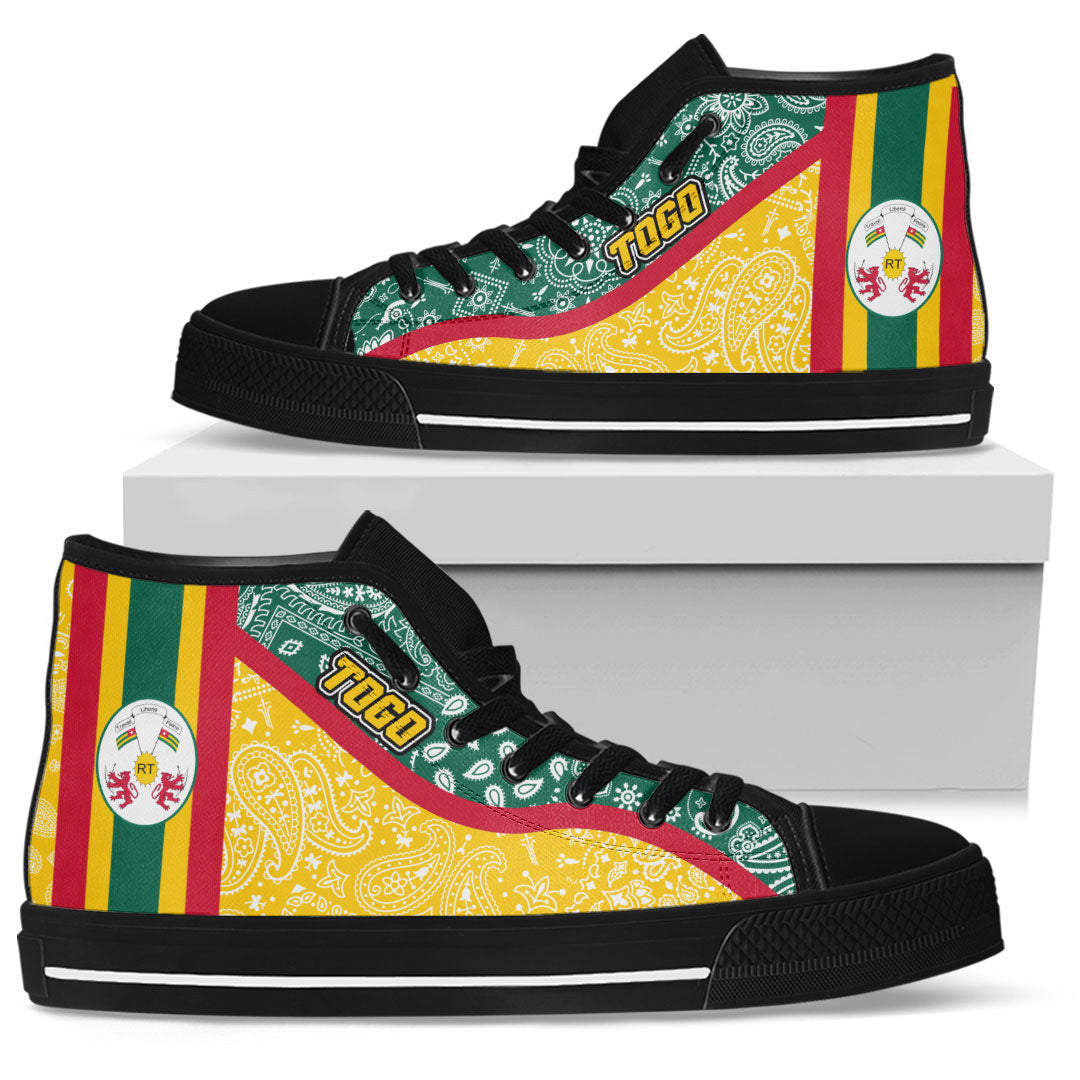 Shoes Togo Yellow Version High Top Shoes Paisley Bandana Special Style