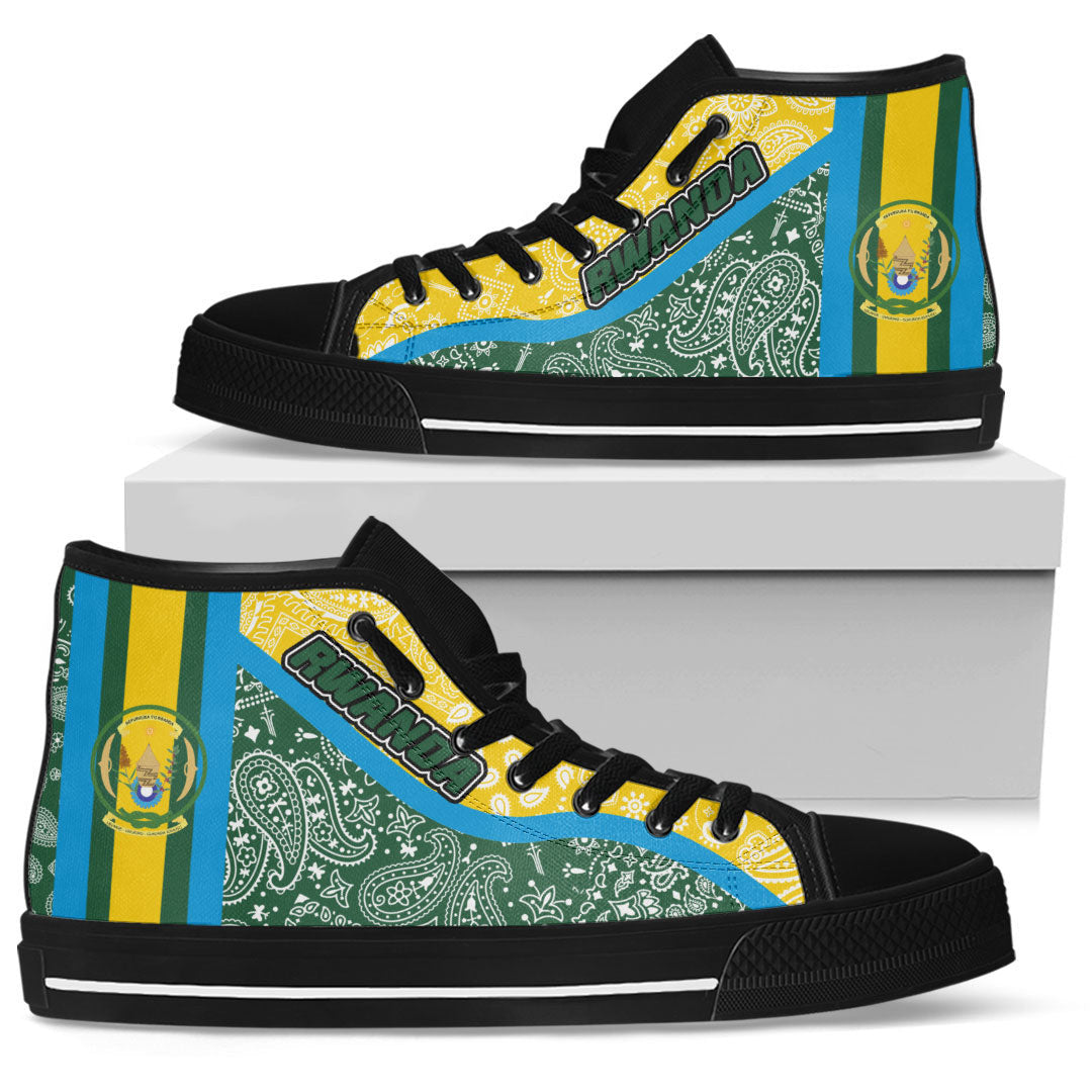 Shoes Rwanda Green Version High Top Shoes Paisley Bandana Special Style