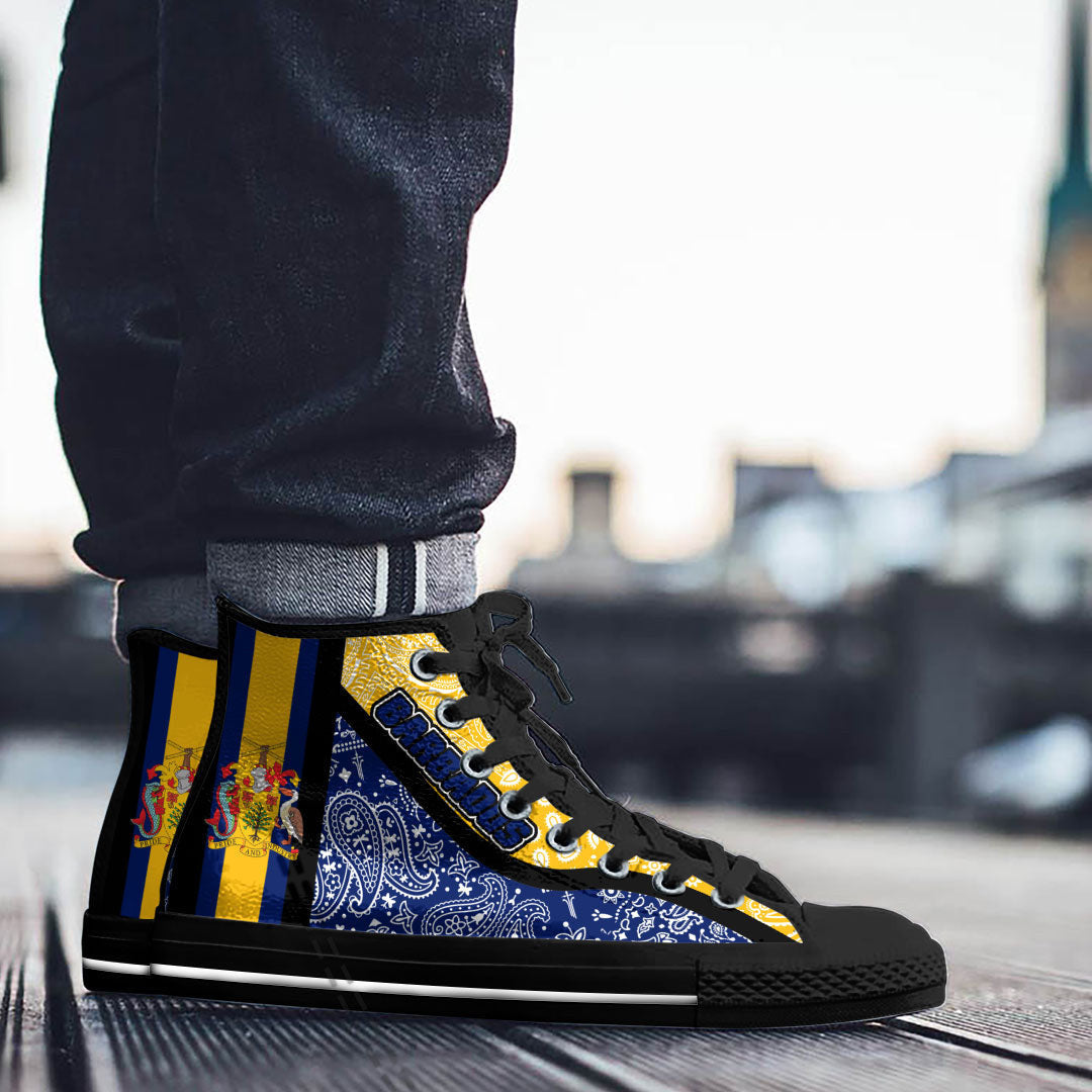 Shoes Barbados High Top Shoes Paisley Bandana Special Style